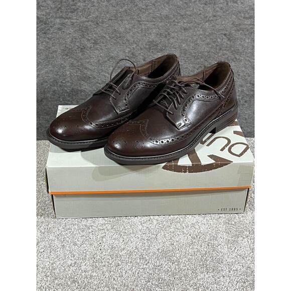 Dunham Mens Grayson Dun Oxford Shoes DAW03BR Wingtip Leather Brown Size 9 2E - Picture 5 of 11